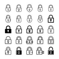 Lock icon set isolated vector