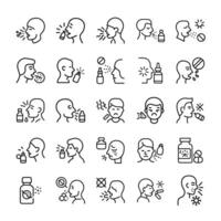 Sickness icon set vector