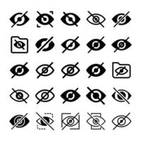 Drawing hide icon set vector