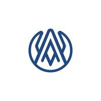 a letter and W logo concept editable line mode in white background vector