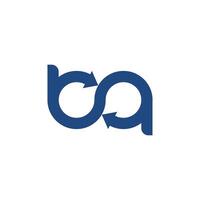 b logo and arrow infinity concept color can be change vector