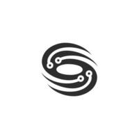 vortex logo connected universe. circuit digital graphic vector