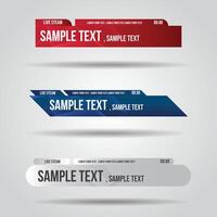 Lower third white and colorful design template modern contemporary. Set of banners bar screen broadcast bar name. vector