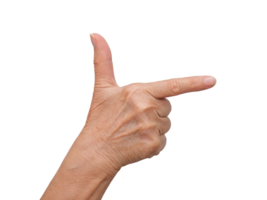 Senior Hand Pointing with Detailed Wrinkles and Skin Texture Transparent Background, Generated with AI png