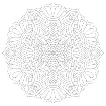 A coloring page with a circular design vector