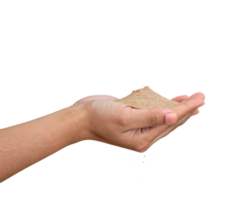 hand holding a little bit of something Transparent Background, Generated with AI png