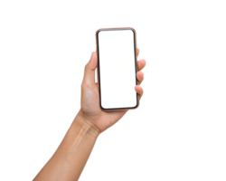 mobile phone screen mockup white smartphone display in hand Transparent Background, Generated with AI png