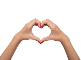 Close Up of Woman Hands Forming a Heart with Red Nails Transparent Background, Generated with AI png