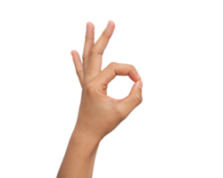 ok hand gesture thumb and index finger forming Transparent Background, Generated with AI png
