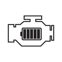 Check Engine Battery Icon vector