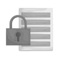 document with lock Illustration vector