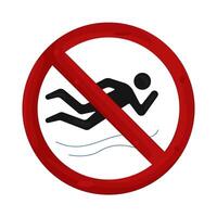 No Diving Sign vector