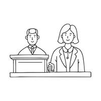 A lawyer presenting evidence in court, advocating for justice on behalf of their client vector