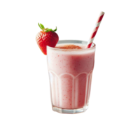 Strawberry Boost Smoothie in a glass with a straw. png