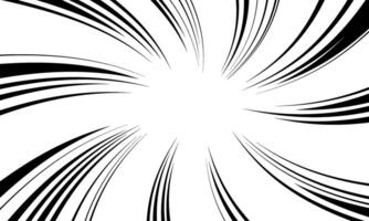 Doodle style black dynamic swirl sunburst background. vector