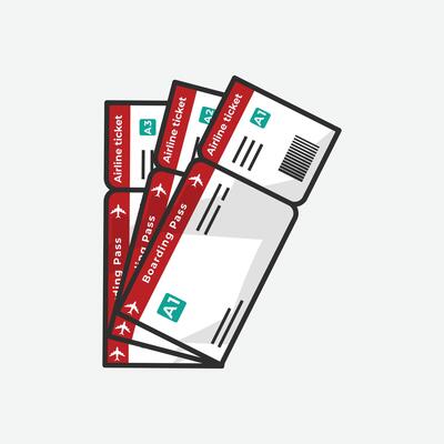 airplane ticket icon logo illustration design.