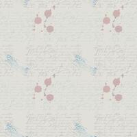 Antique vintage paper with scuff marks, stamp imprint and coffee drops. Seamless pattern with text Loren ipsum. vector