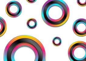 Colorful glossy circles abstract geometric background vector