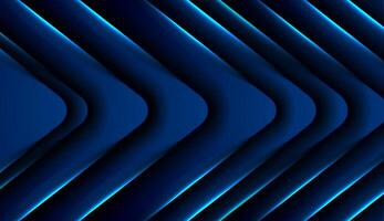 Blue neon glowing arrows technology abstract background vector