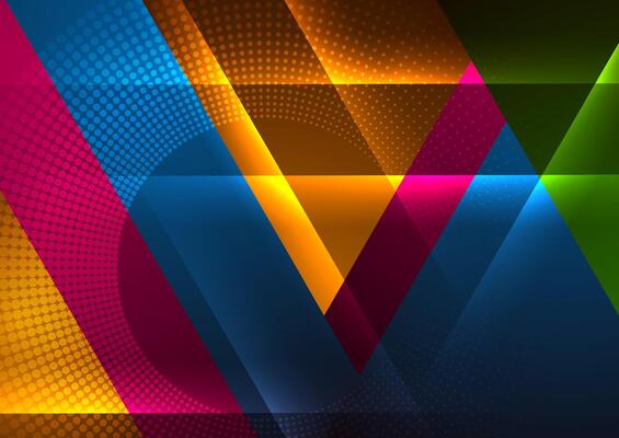 Colorful glossy geometrical backgroud with halftone dotted circles