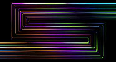 Colorful neon laser lines abstract geometric tech background vector