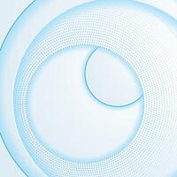 White geometric circles with blue dotted lines abstract background vector
