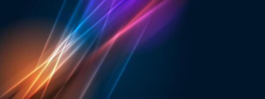 Abstract colorful smooth glowing neon lines background vector