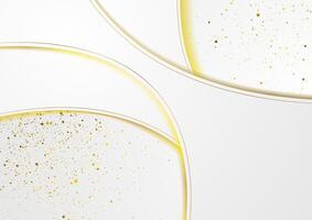 White abstract corporate wavy background with golden dots vector