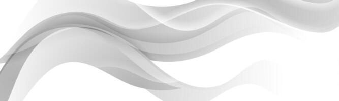 Grey white glossy waves abstract background vector
