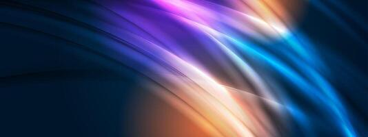Abstract colorful smooth glowing neon waves background vector