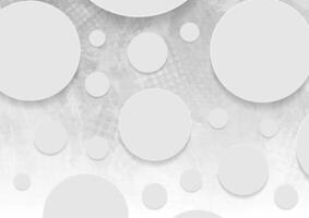 Grey minimal paper circles on grunge abstract background vector