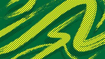 Green and yellow abstract sports background with grunge texture, brush stroke and halftone effect vector