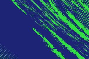 Blue and green abstract sports background with grunge texture, brush stroke and halftone effect vector