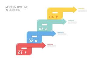 Infographics arrow symbol timeline business 4 steps to success template. illustration. vector
