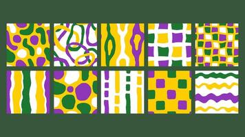 Mardi Gras Seamless Patterns Set vector