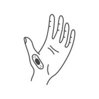Open Palm of Hand with Adhesive Bandage vector