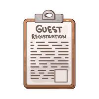 Guest registration form vector