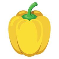 Fresh Yellow Bell Pepper Art, , Icon and Graphic, Flat Vegetables Illustration Design On White Background vector