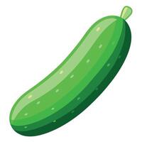 Fresh Cucumber Art, , Icon and Graphic, Flat Vegetables Illustration Design On White Background vector