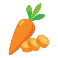 Fresh Carrot Art, , Icon and Graphic, Flat Vegetables Illustration Design On White Background vector
