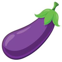 Fresh Eggplant Art, , Icon and Graphic, Flat Vegetables Illustration Design On White Background vector