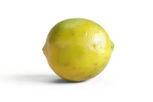 A lemon is shown on a white background photo