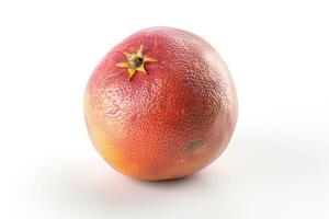 A red fruit with a yellow star on it photo