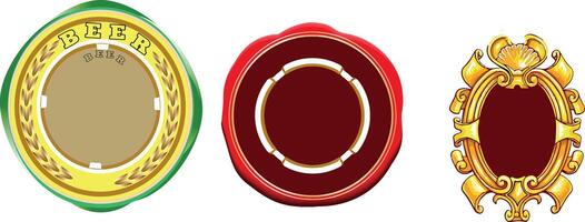 Three different types of circular labels vector