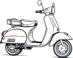 A drawing of a scooter on a white background vector