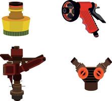 Various types of tools and equipment on a white background vector