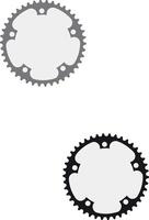 A bicycle chainring and sprocket are shown vector