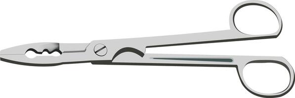 Bone holding forceps lie ready for use in a medical setting vector