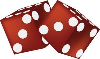 Two red dice on a white background vector