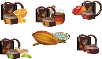 Chocolate icons set vector